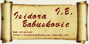 Isidora Babušković vizit kartica